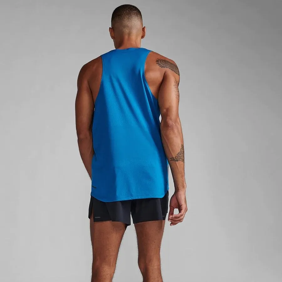 2XU Light Speed Tech Singlet | Seaport / Black Reflective | Mens