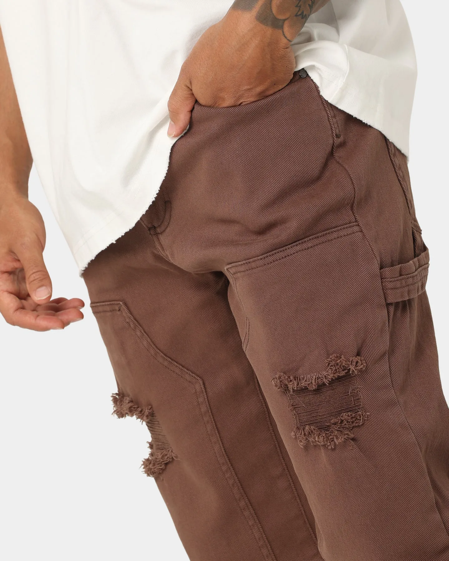 404 Distressed Carpenter Pants Brown