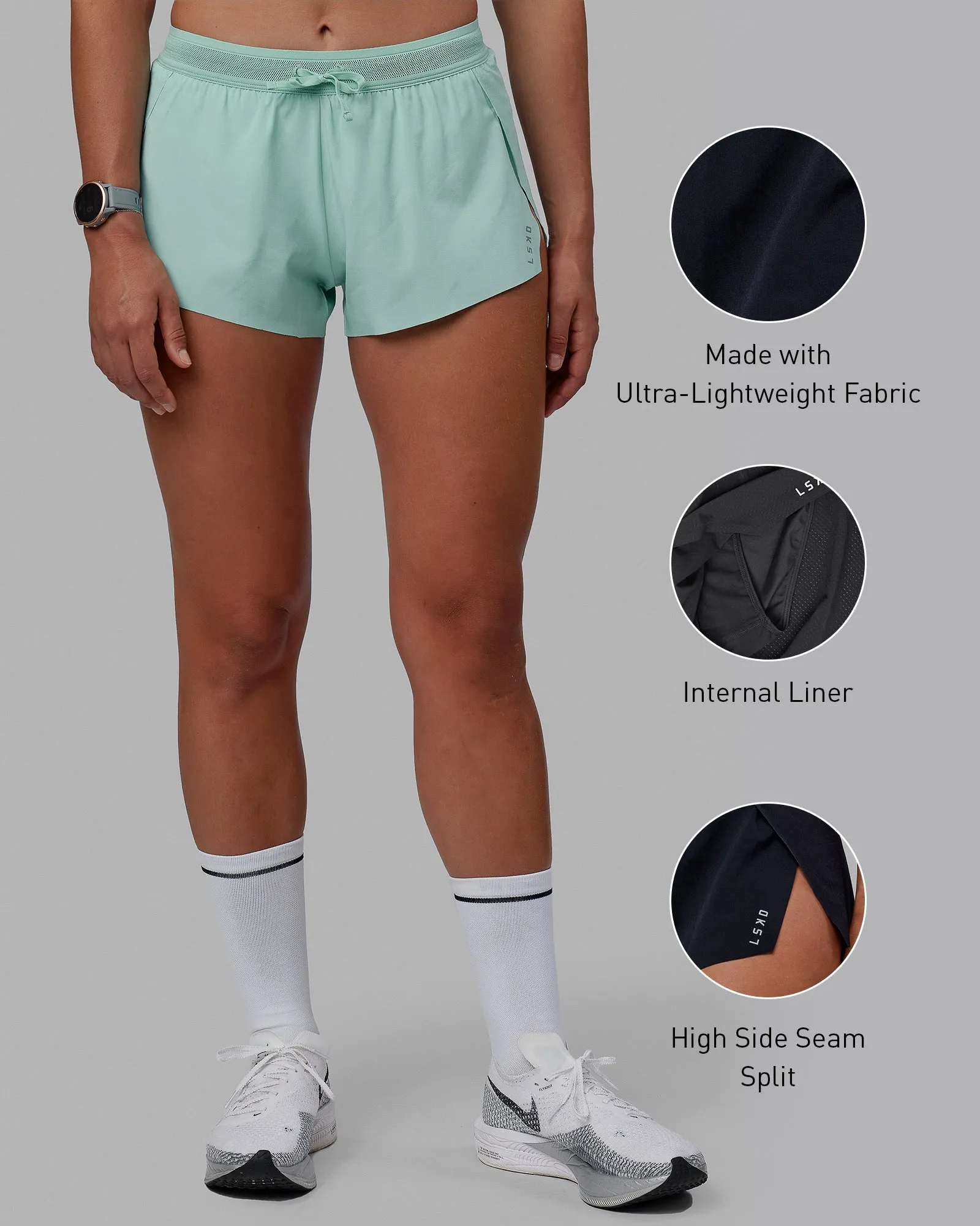 Accelerate Run Shorts - Pastel Turquoise