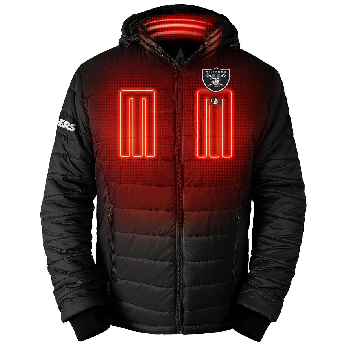 ActionHeat Las Vegas Raiders 5V Men's Puffer Battery Heated Jacket