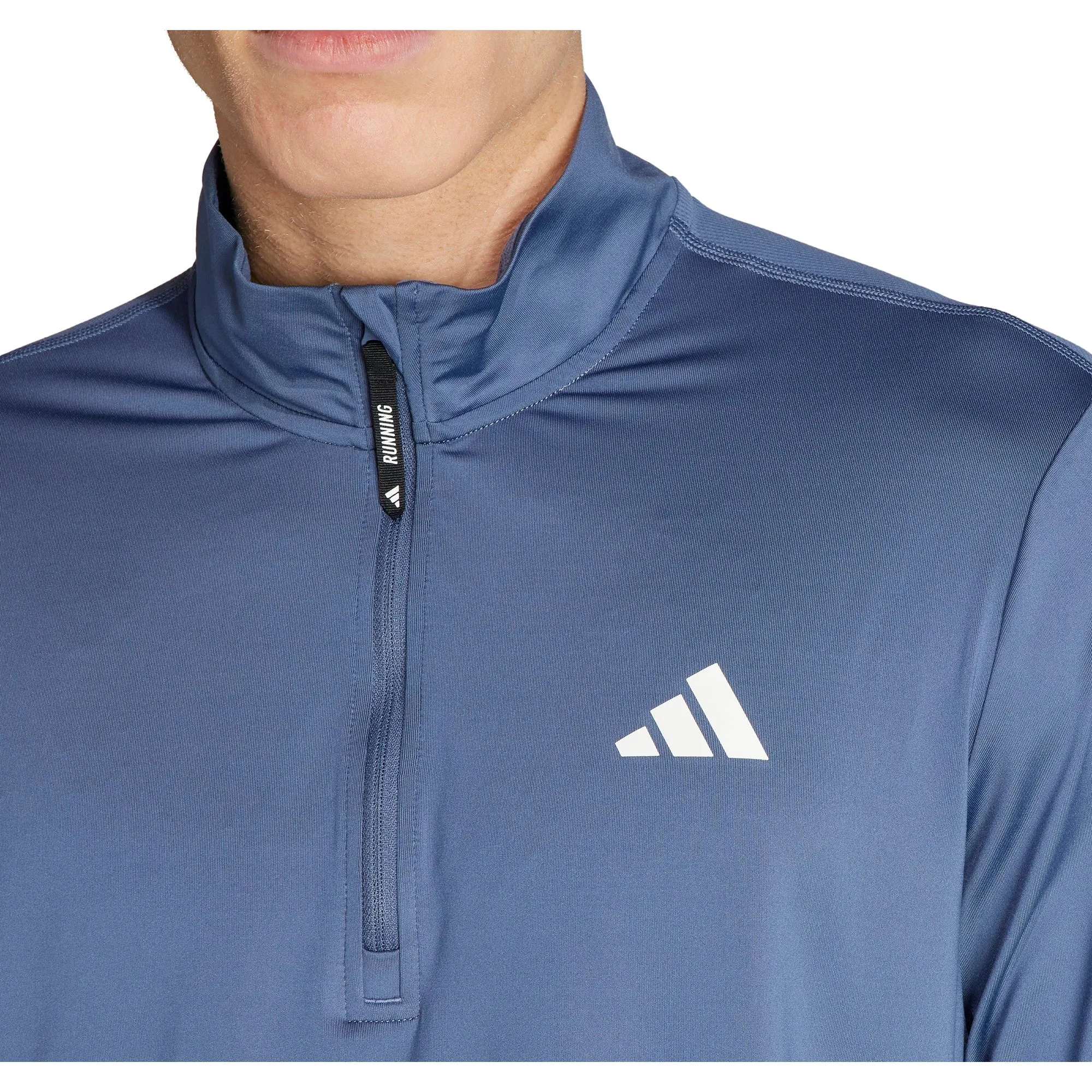 adidas Own The Run Half Zip Long Sleeve Mens Running Top - Blue