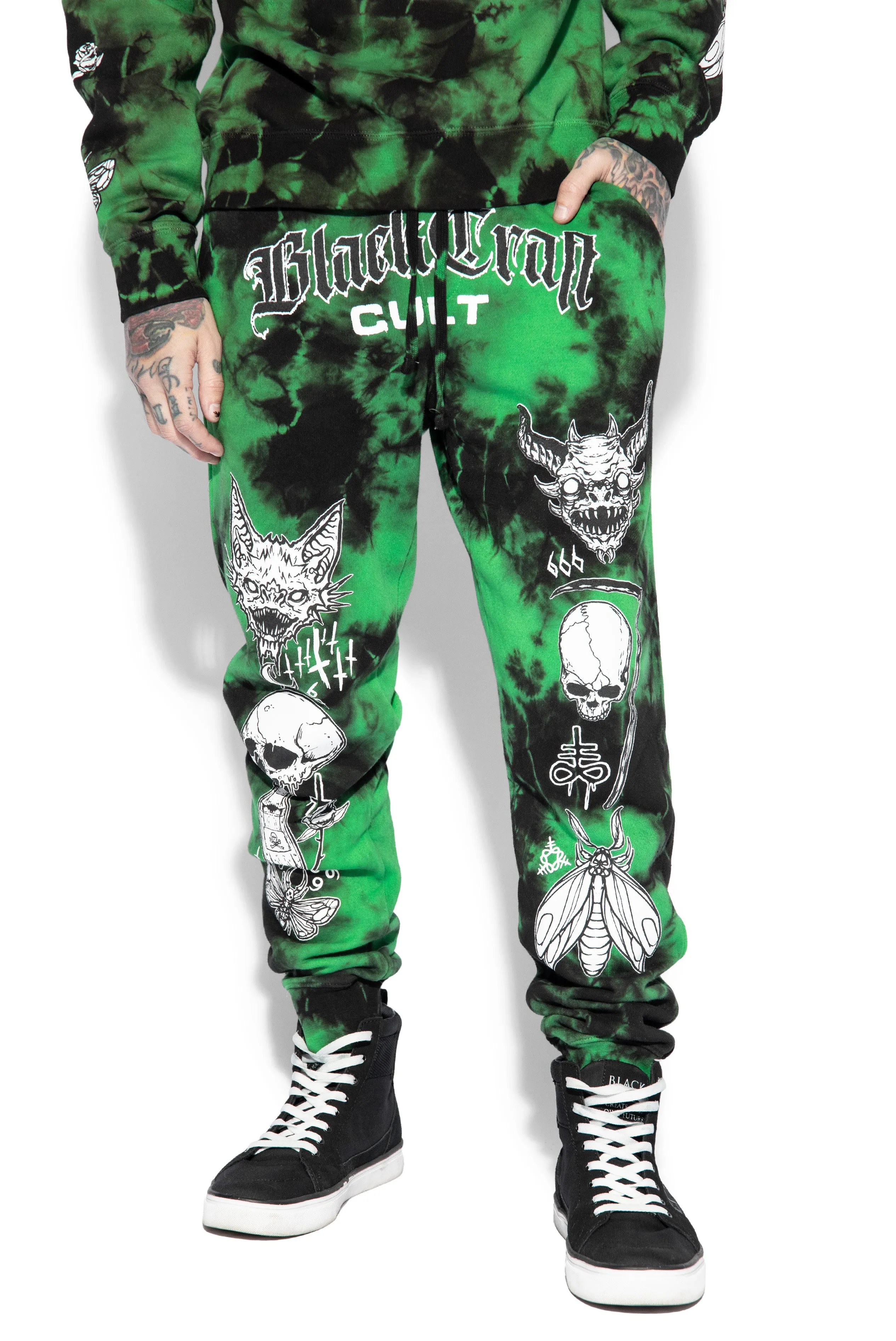 Aftermath - Green Lightning Dye Joggers