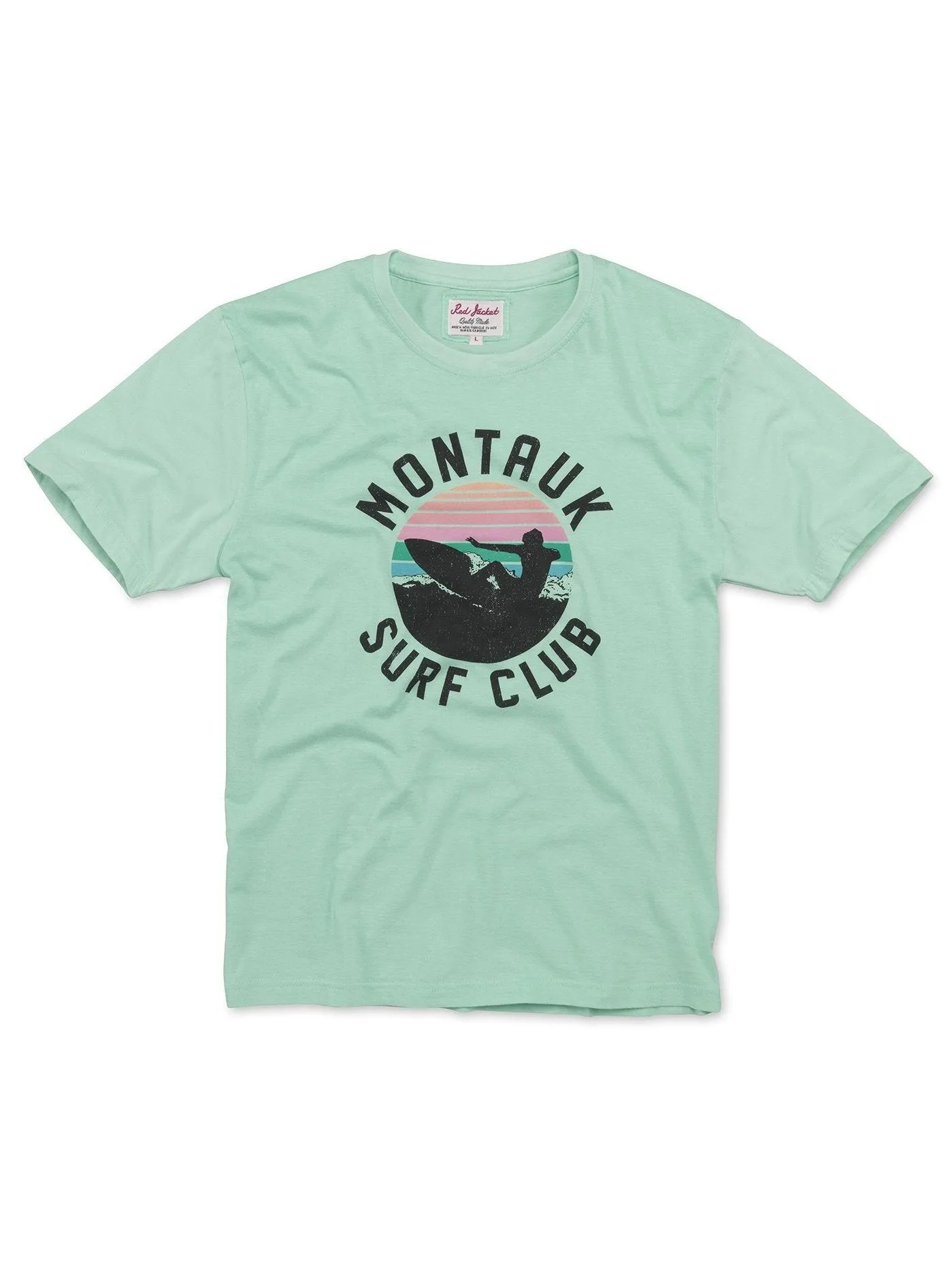 American Needle Red Jacket Men' Montauk Vintage Surf BT2 T-Shirts Aqua Splash RJ801A-MONT