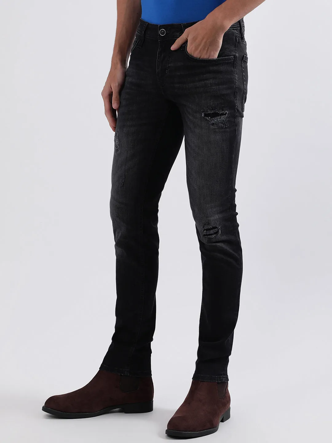 Antony Morato Men Solid Tapered Fit Jeans