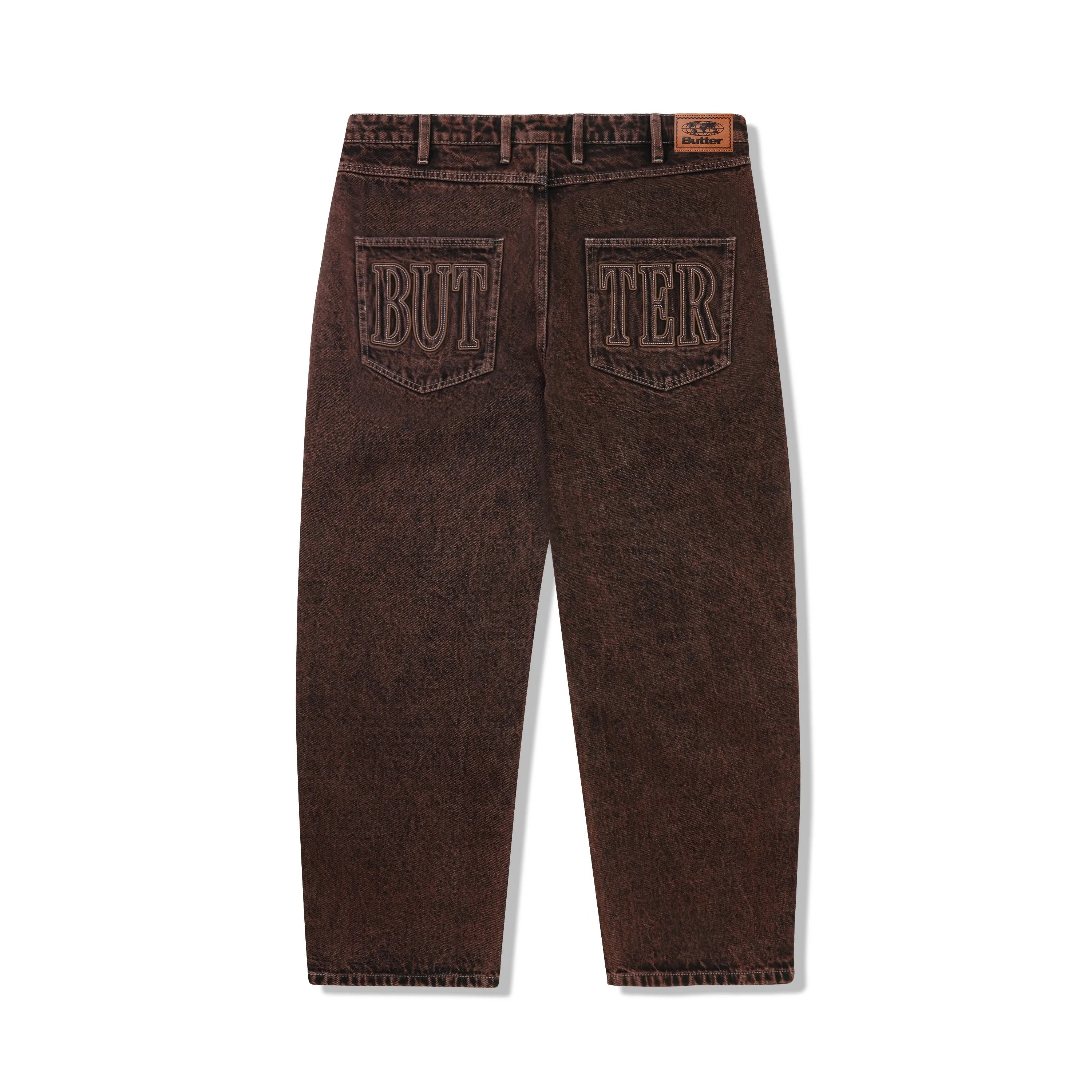 Applique Denim Jeans, Acid Brown