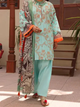 Aqua Lawn 3 Piece Stitched - ALP-3PS-1605