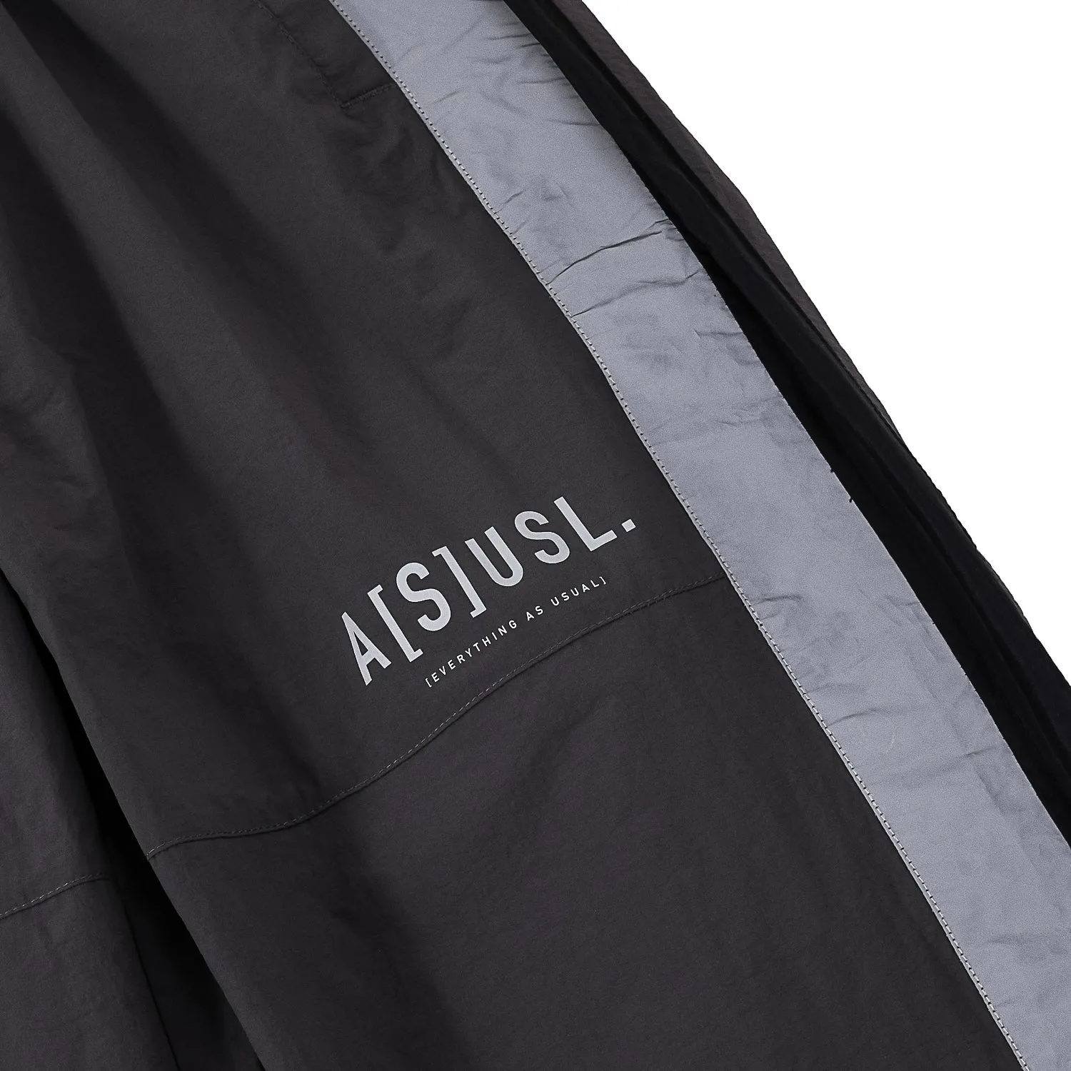 A[S]USL REFLECTIVE LOGO TRACK PANTS-CHARCOAL