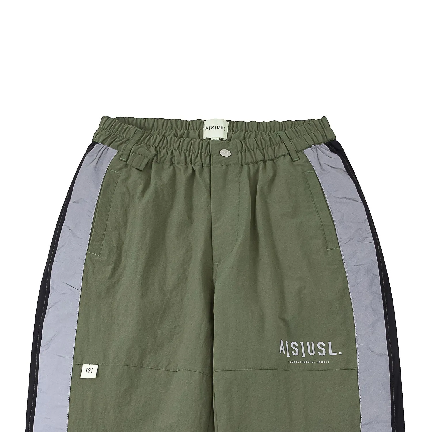 A[S]USL REFLECTIVE LOGO TRACK PANTS-OLIVE