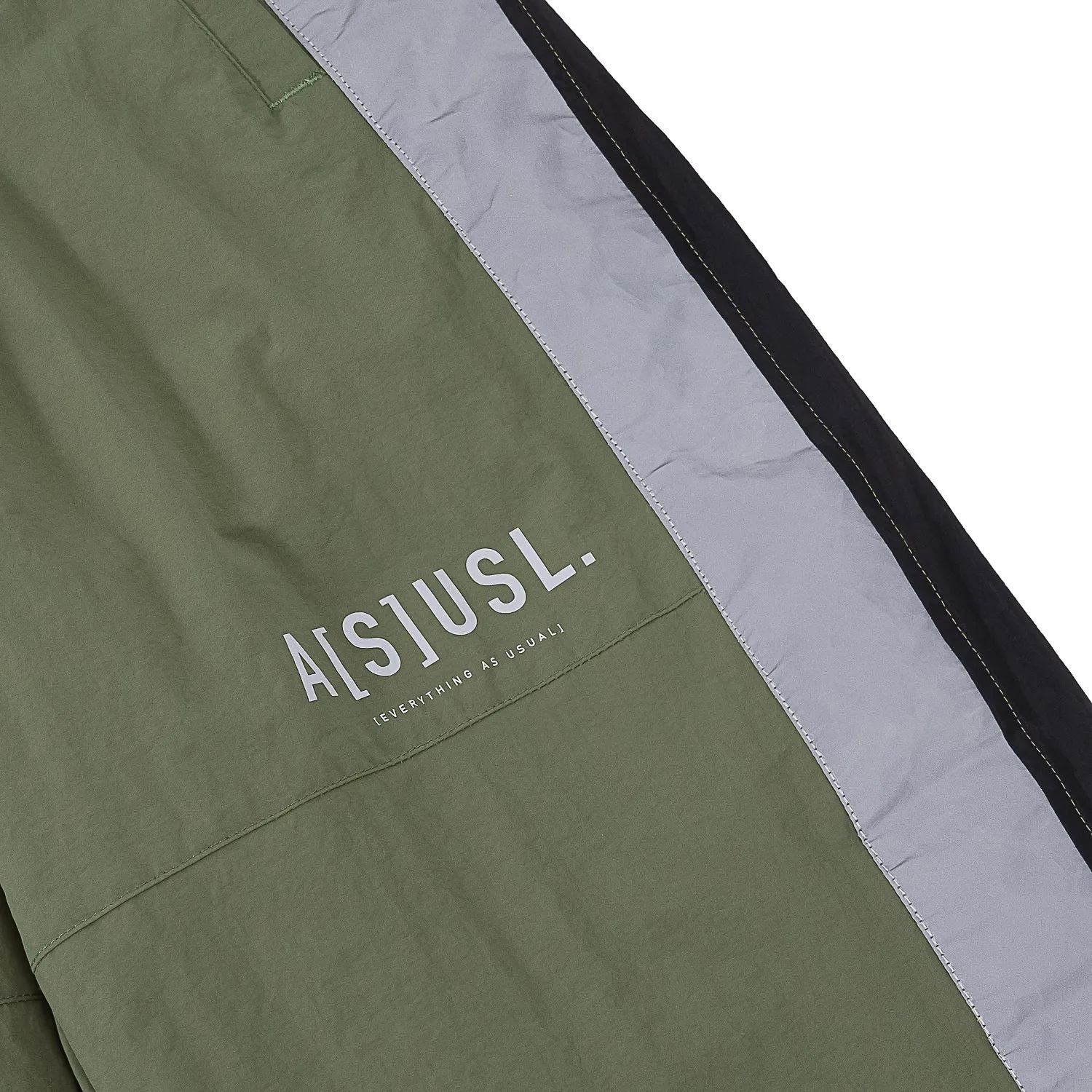 A[S]USL REFLECTIVE LOGO TRACK PANTS-OLIVE