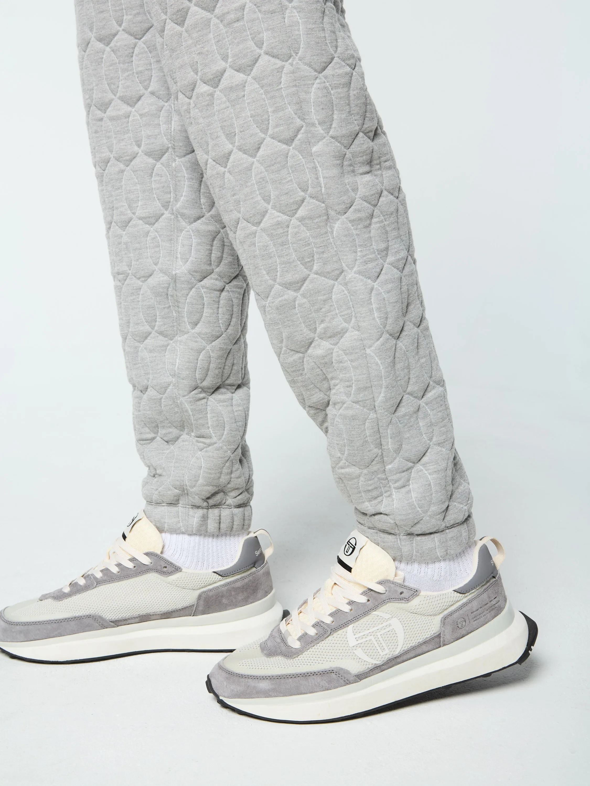 Aversa Quilted Sweatpant- Light Heather Grey