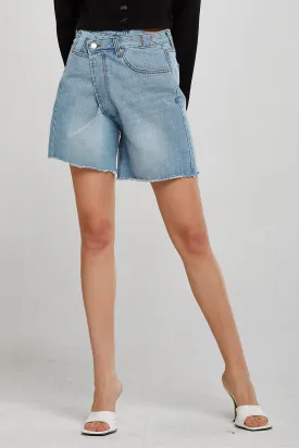 Bailey Wrap Effect Denim Shorts