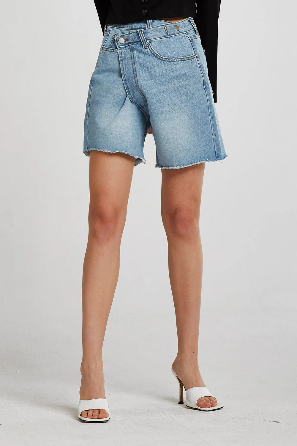 Bailey Wrap Effect Denim Shorts