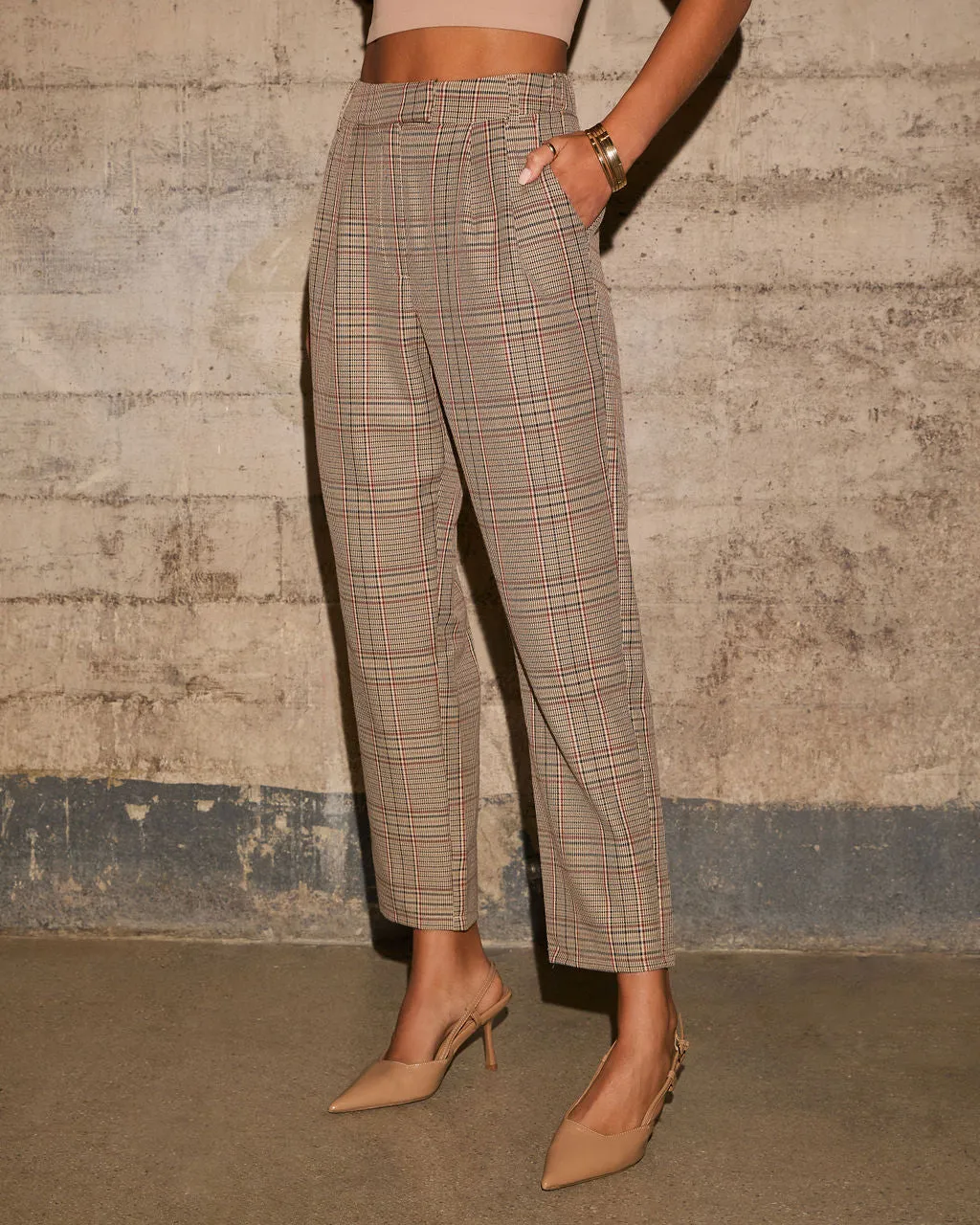 Benson Plaid Straight Leg Trouser Pants