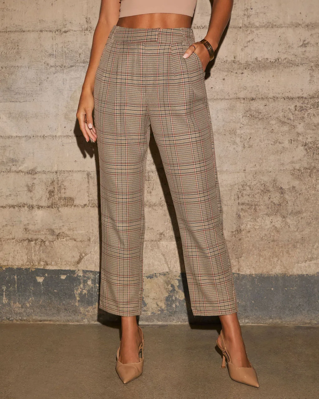 Benson Plaid Straight Leg Trouser Pants