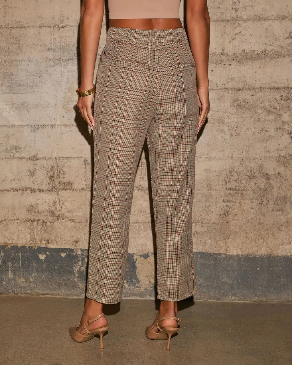 Benson Plaid Straight Leg Trouser Pants