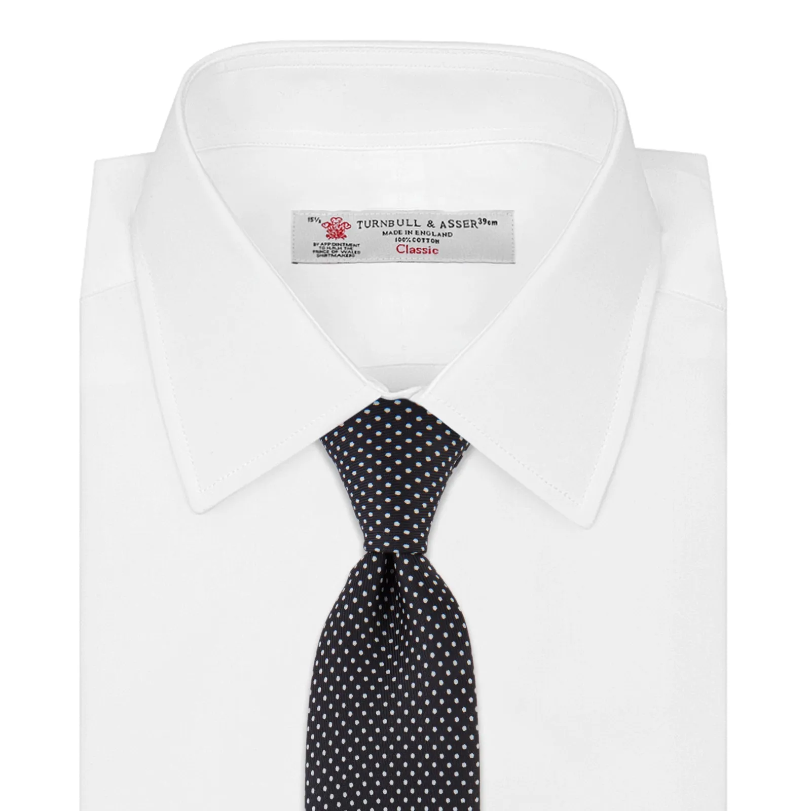 Black and White Small Spot Printed Silk Tie