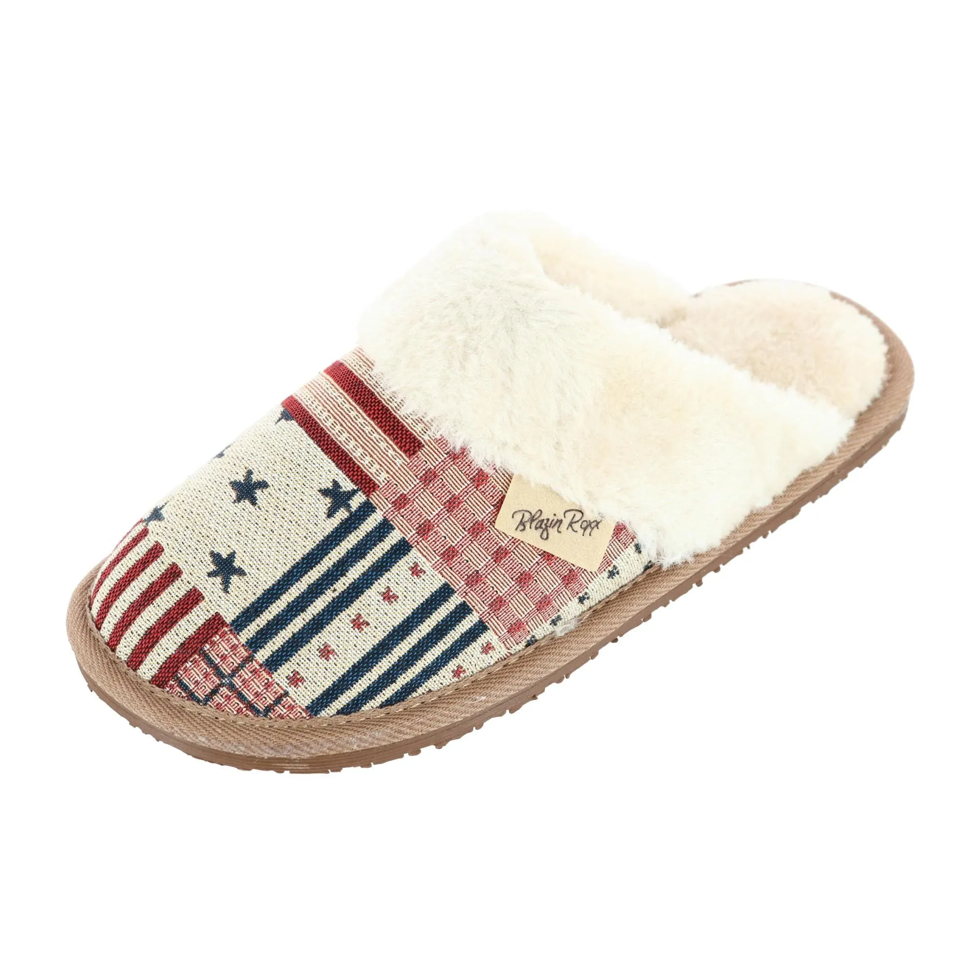 Blazin Roxx Women's Sienna Americana Patchwork Print Slide Slipper