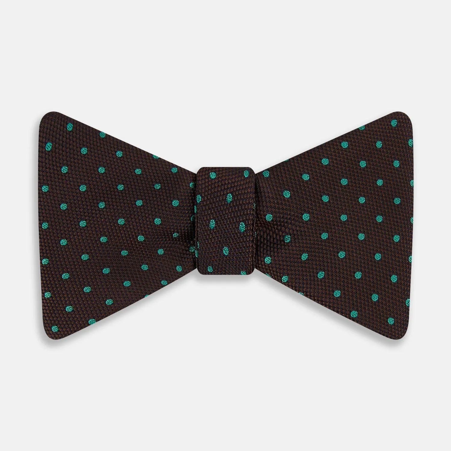 Blue and Brown Micro Dot Silk Bow Tie