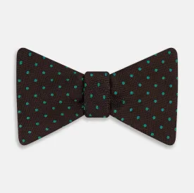 Blue and Brown Micro Dot Silk Bow Tie