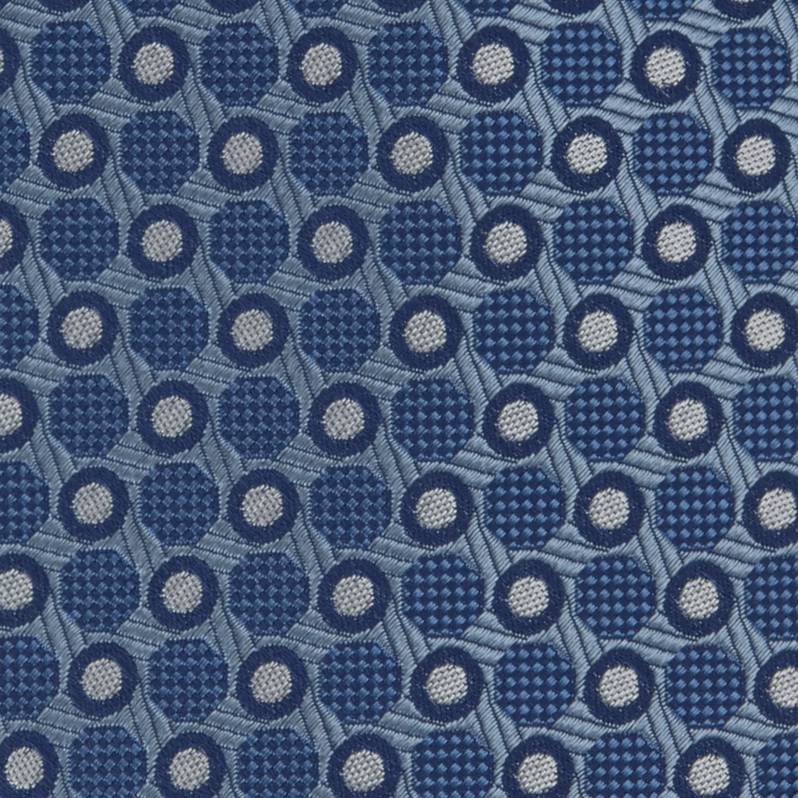 Blue Circle and Spot Silk Tie