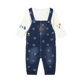 Blue Denim Bear Overalls Outfit