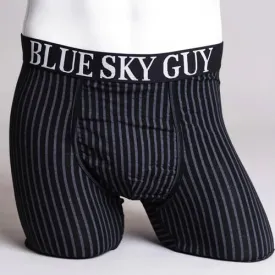 Blue Sky Middle Man Boxer Brief Black/Grey Stripe Vertical