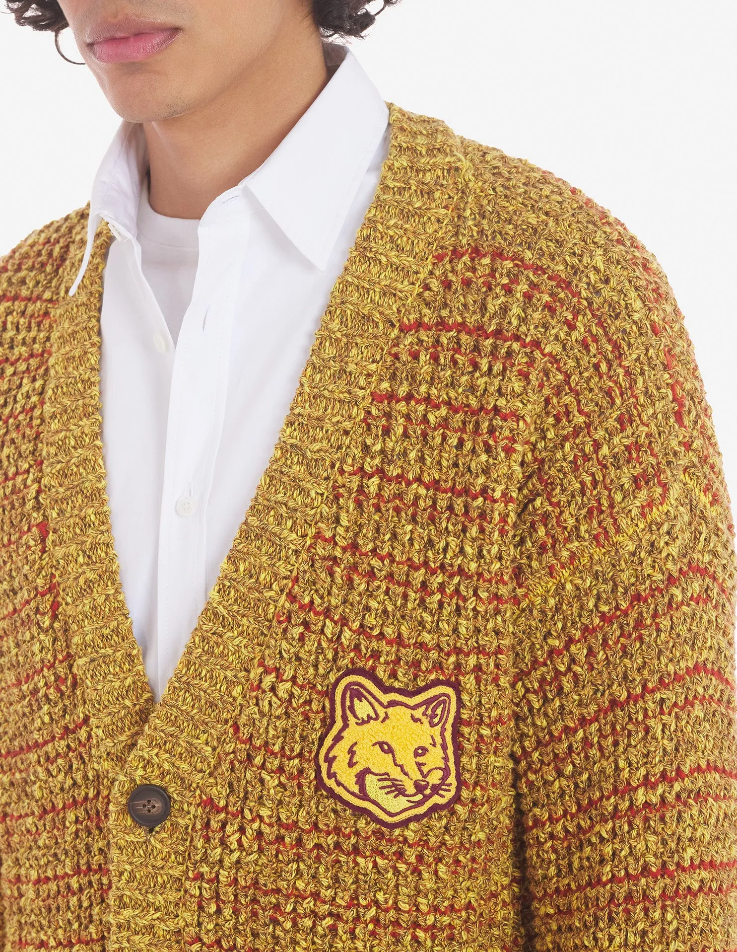 Bold Fox Head Crafty Comfort Cardigan Mustard Melange