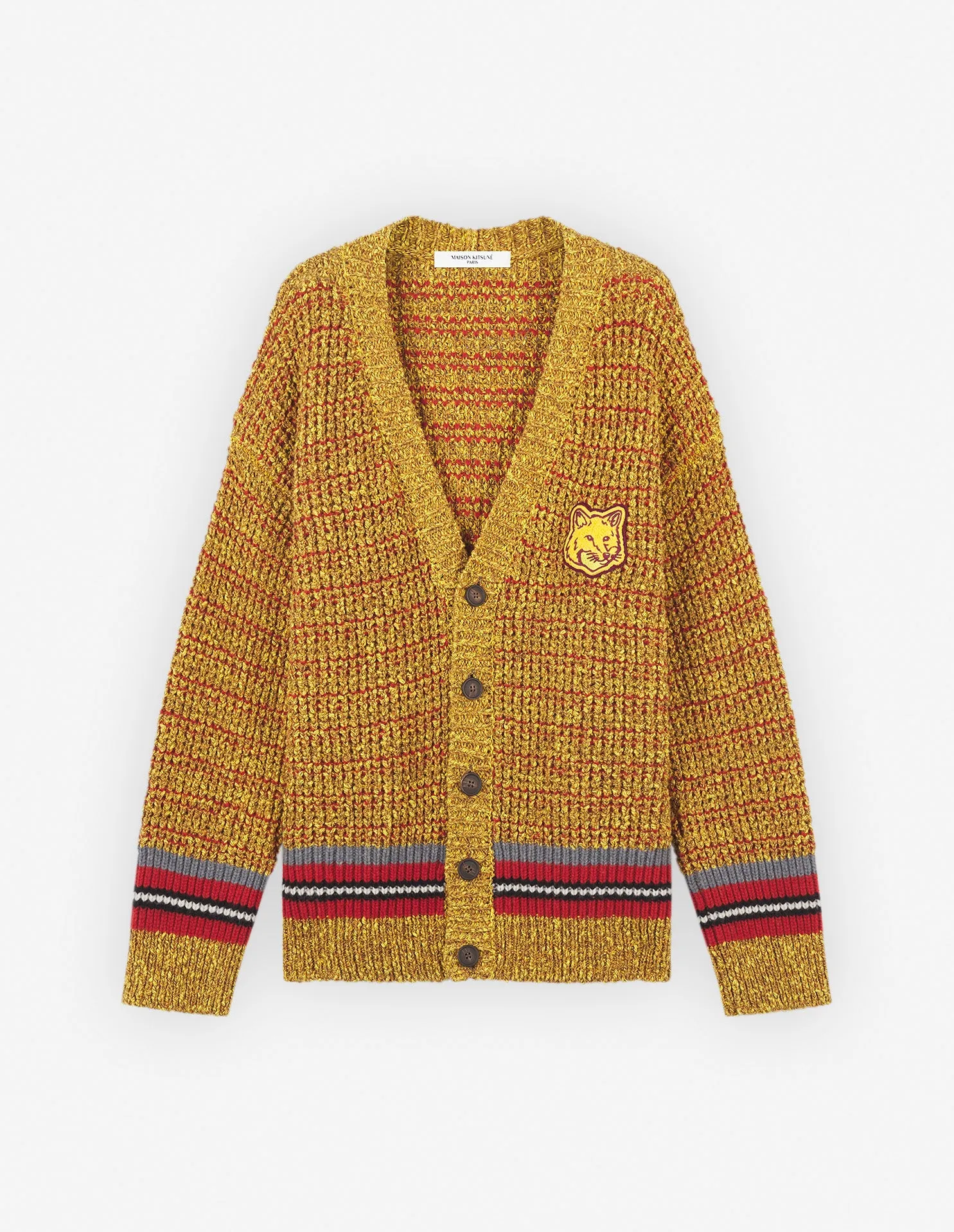 Bold Fox Head Crafty Comfort Cardigan Mustard Melange