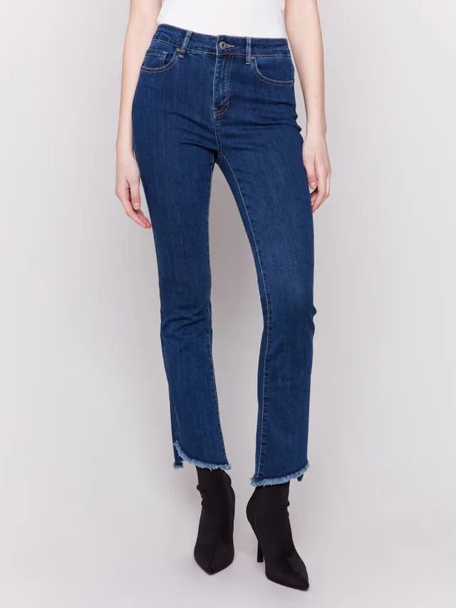 BOOTCUT JEAN WITH ASYMETRICAL HEM