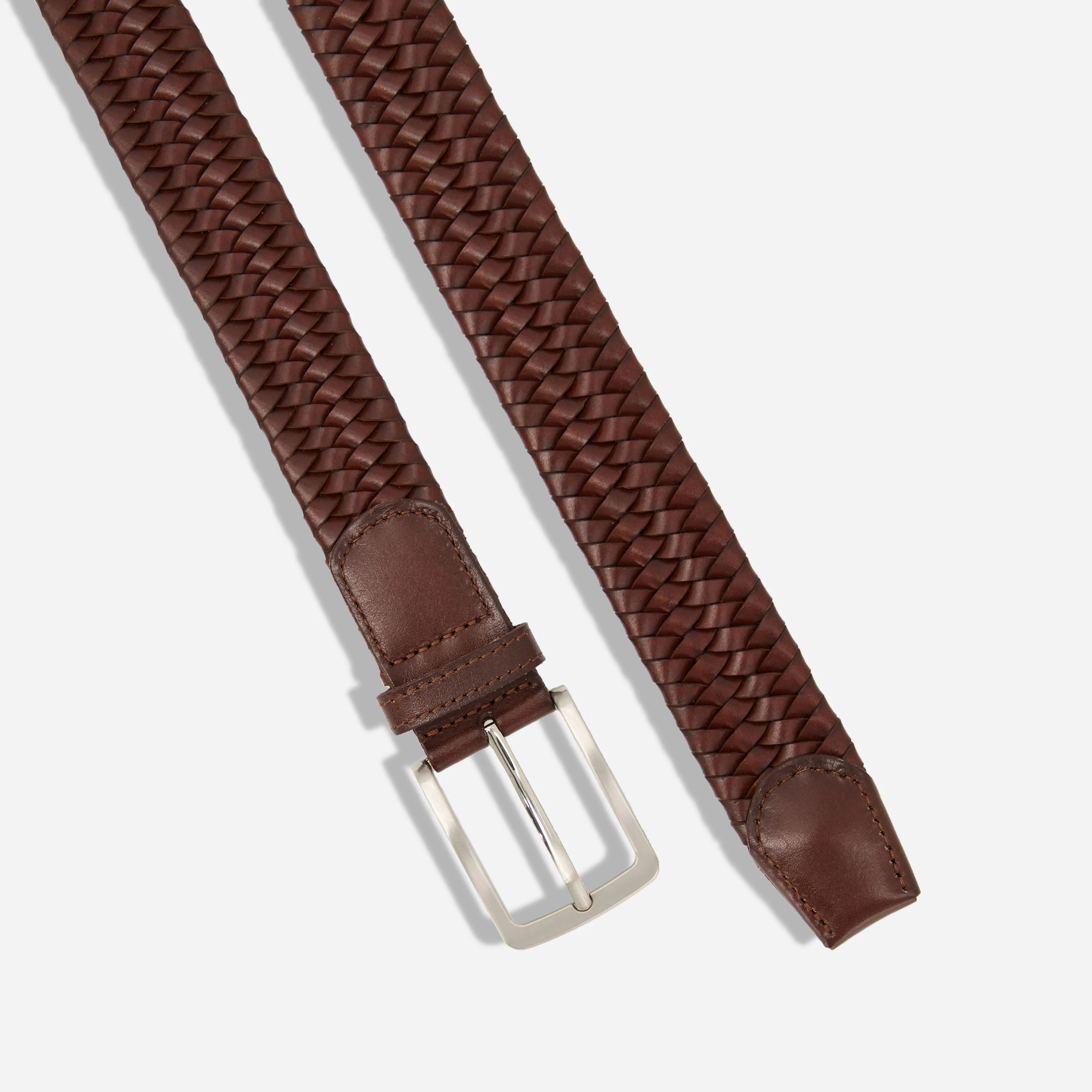 Braided Leather Brown Belt