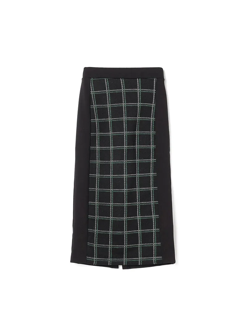 Brushed Check Pencil Skirt