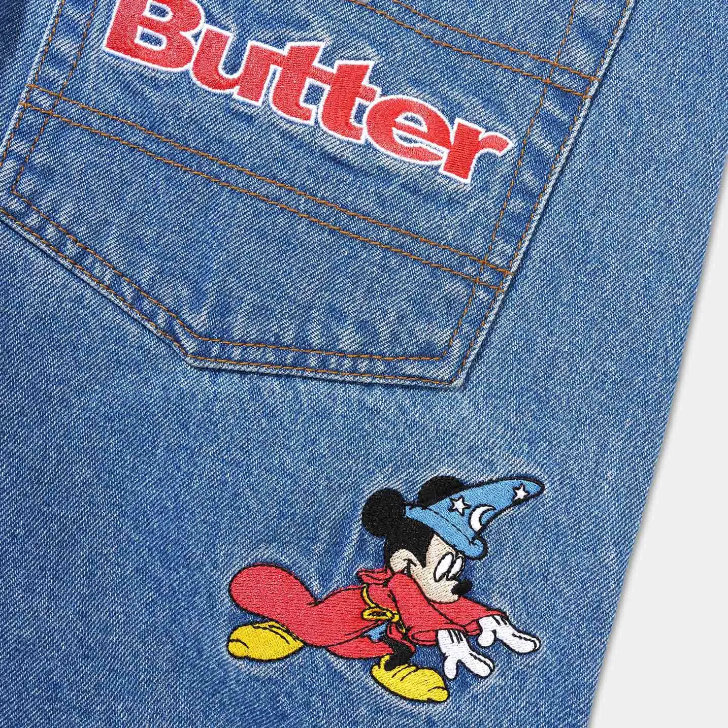 Butter Goods - Disney Sorcerer Baggy Denim Shorts - Washed Indigo