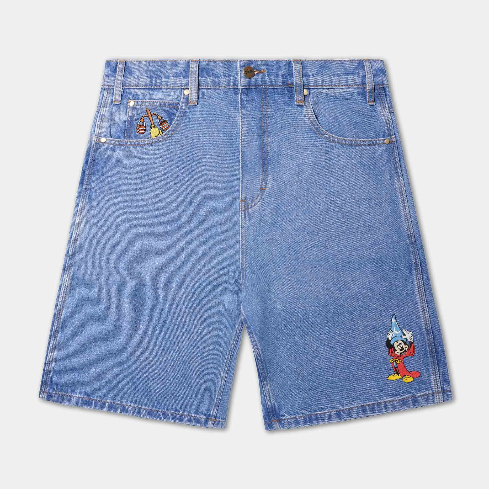 Butter Goods - Disney Sorcerer Baggy Denim Shorts - Washed Indigo