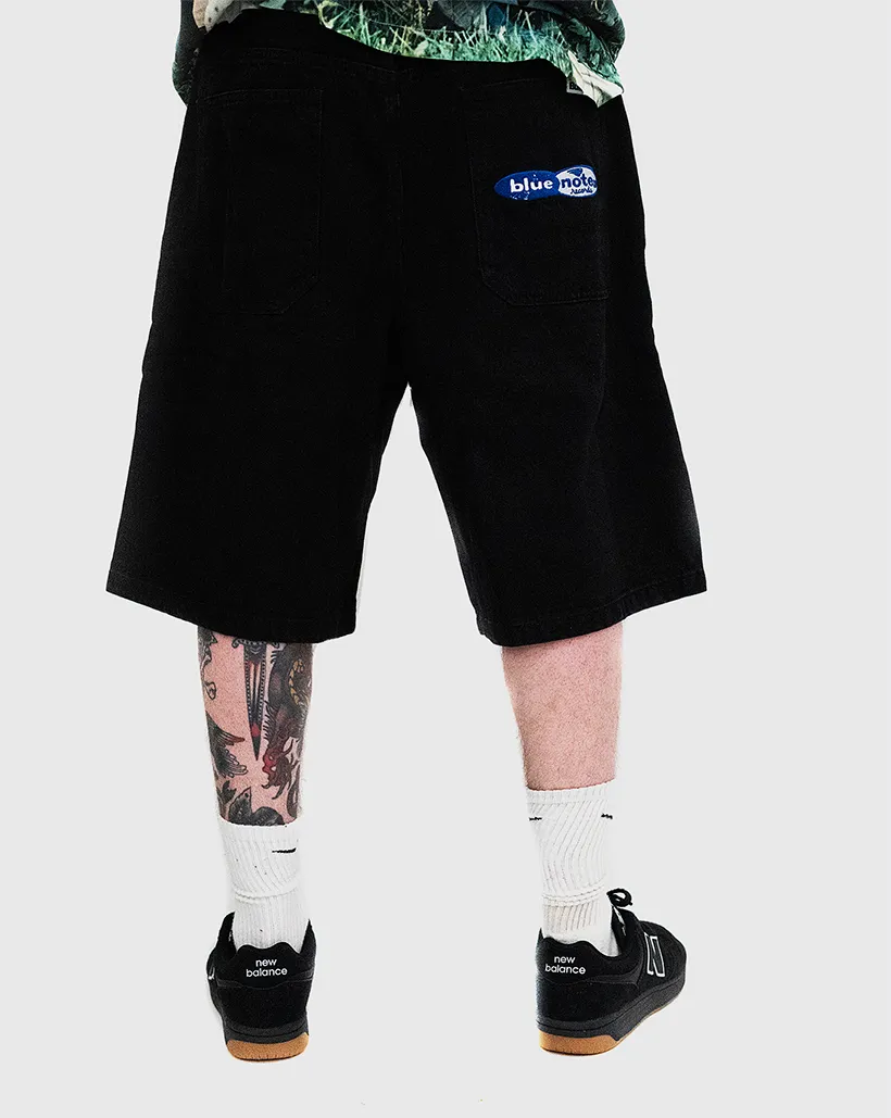 Butter Goods x Blue Note Pleated Denim Shorts- Washed Black