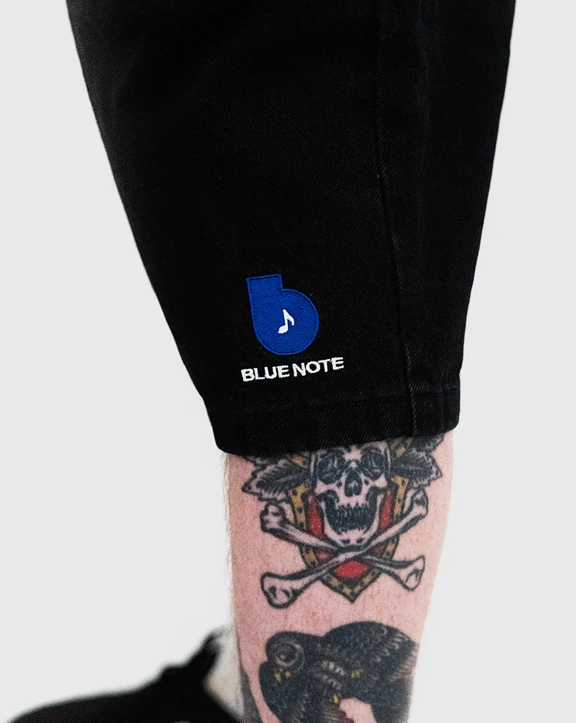 Butter Goods x Blue Note Pleated Denim Shorts- Washed Black