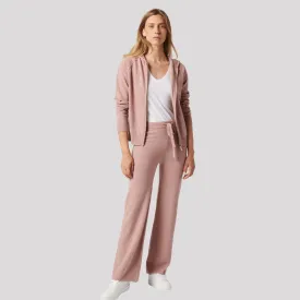 Cashmere Wide Leg Pants - Blush Rose