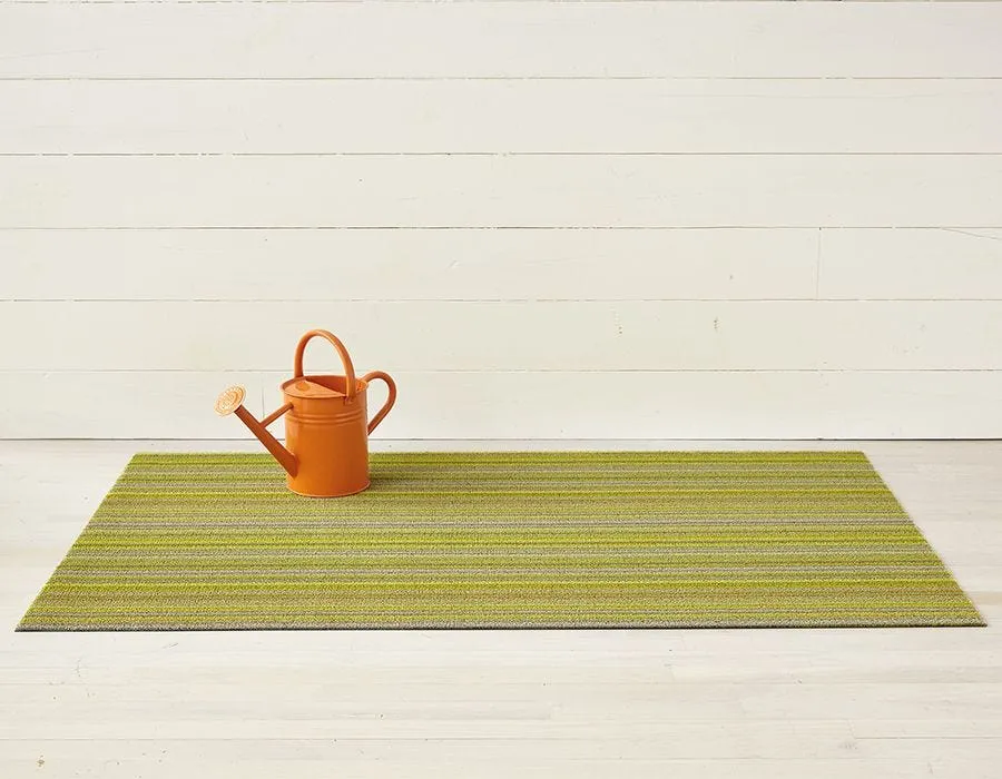 Chilewich Indoor/Outdoor Skinny Stripe Shag Floor Mat - Citron