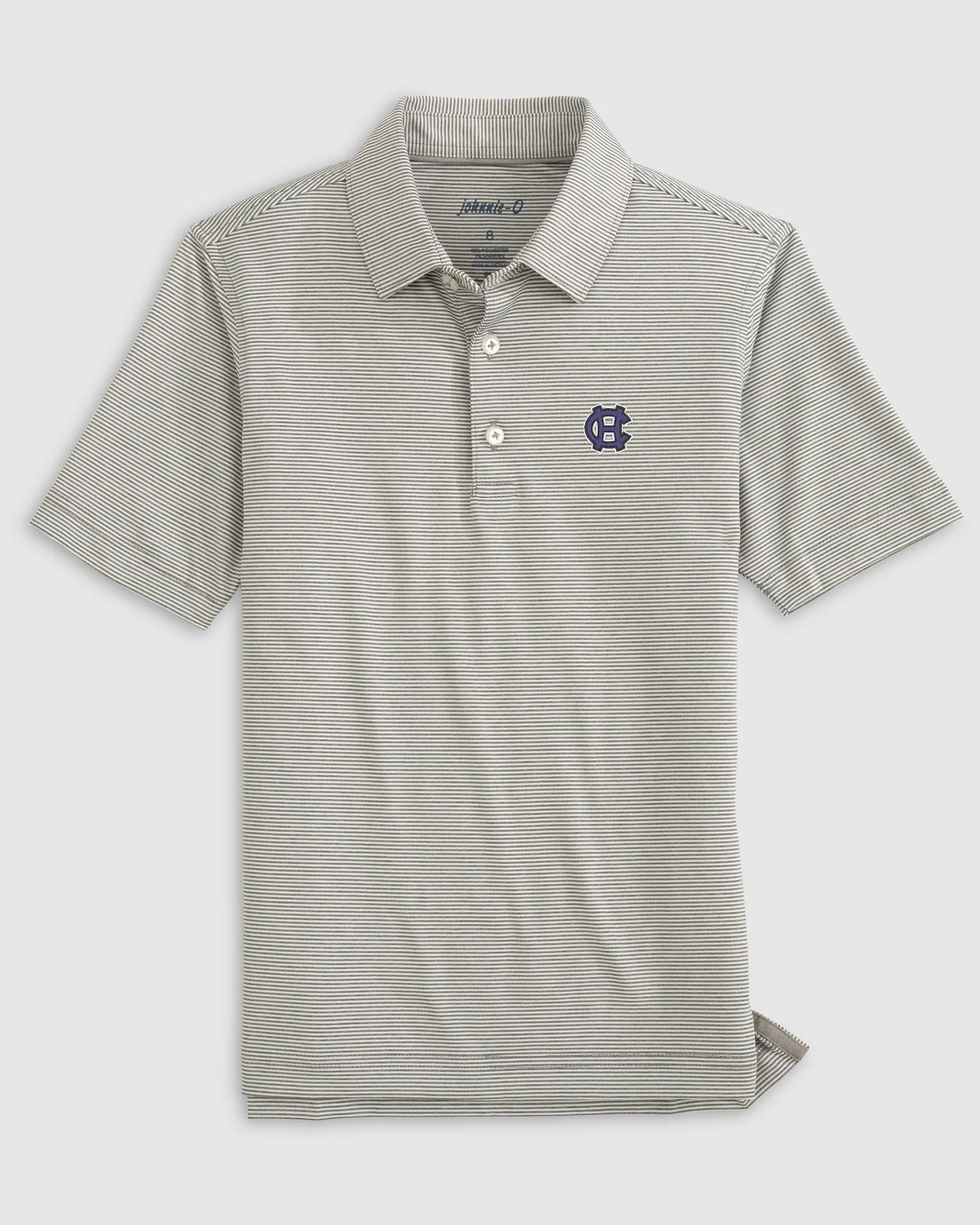 College of Holy Cross Lyndonn Jr. Striped Jersey Performance Polo