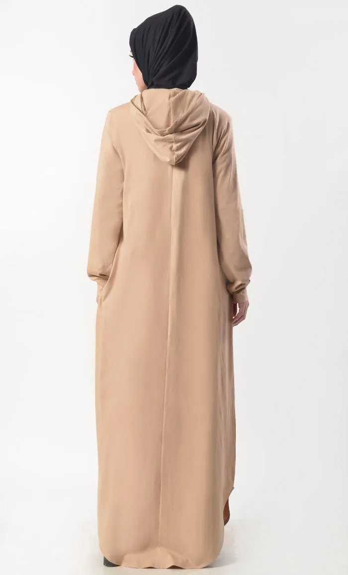 Comfortable Warm Hoodie Abaya With Pockets