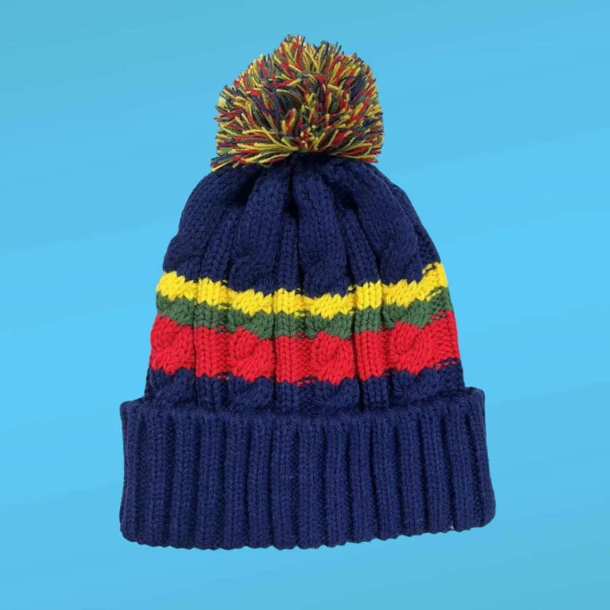 Corps Coloured Adult Cable Knit Bobble Hat