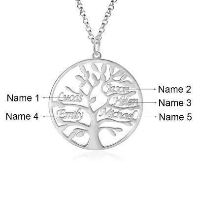 Custom Sterling Silver English / Arabic Family Tree Necklace