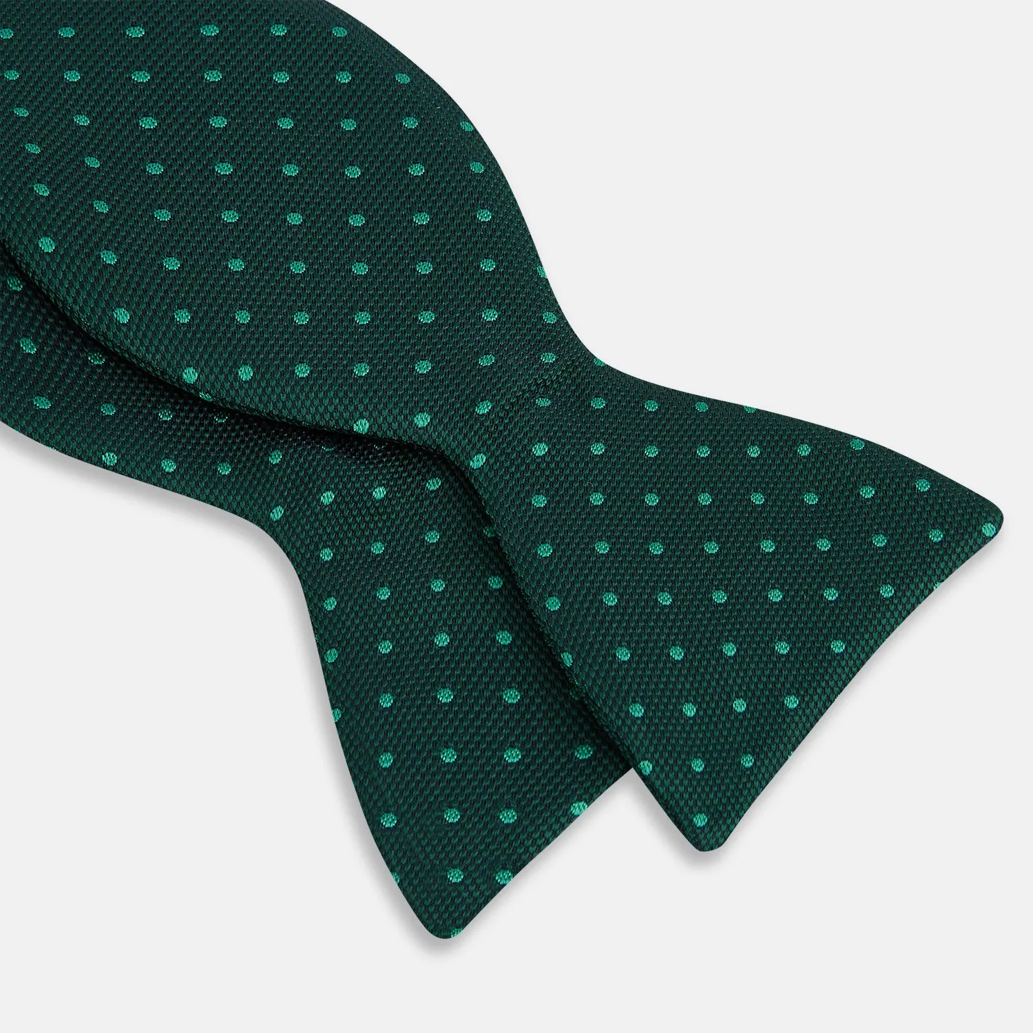 Dark Green and Navy Micro Dot Silk Bow Tie