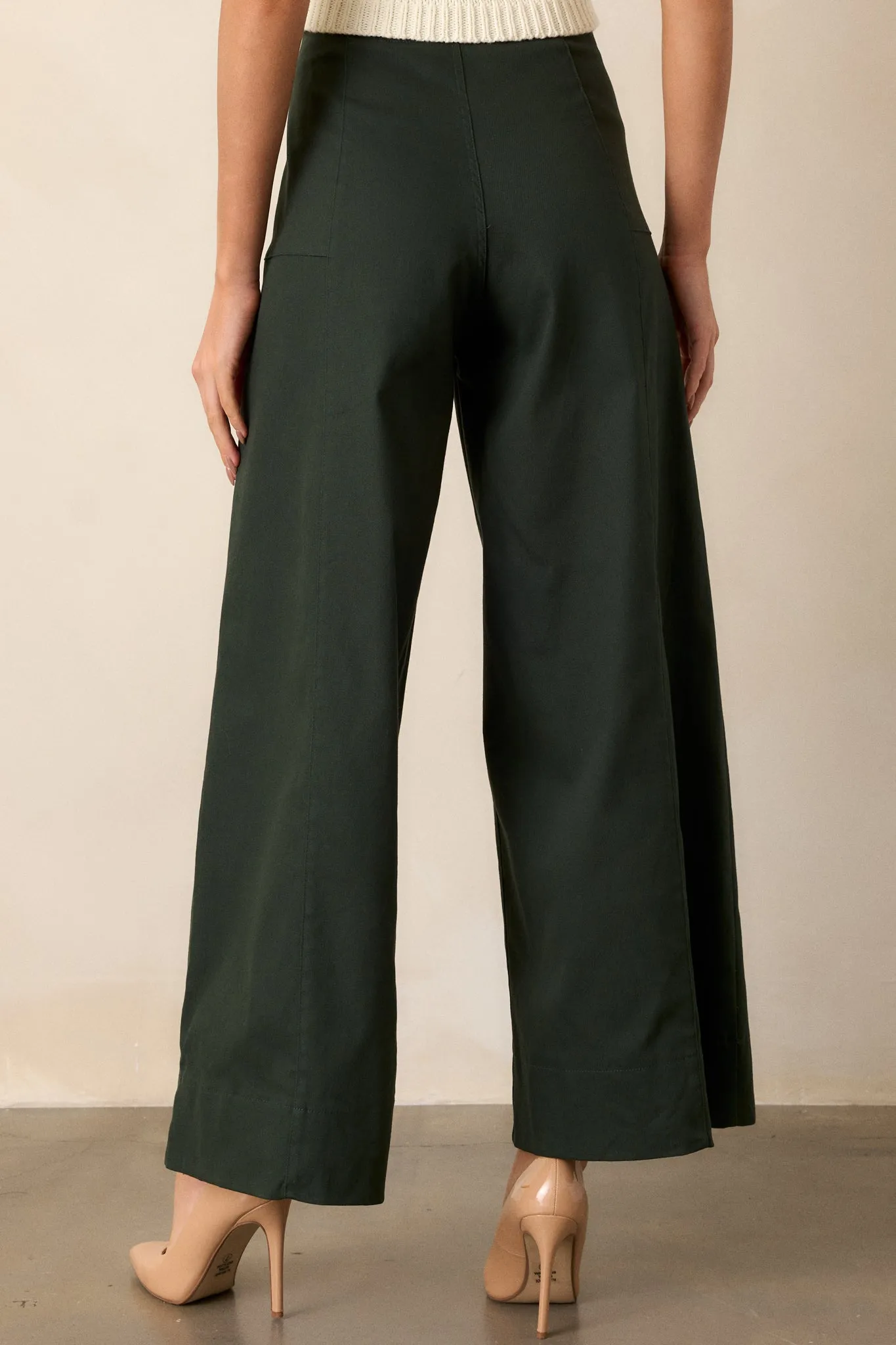 Daylight Glimmer Forest Green Wide Leg Pants