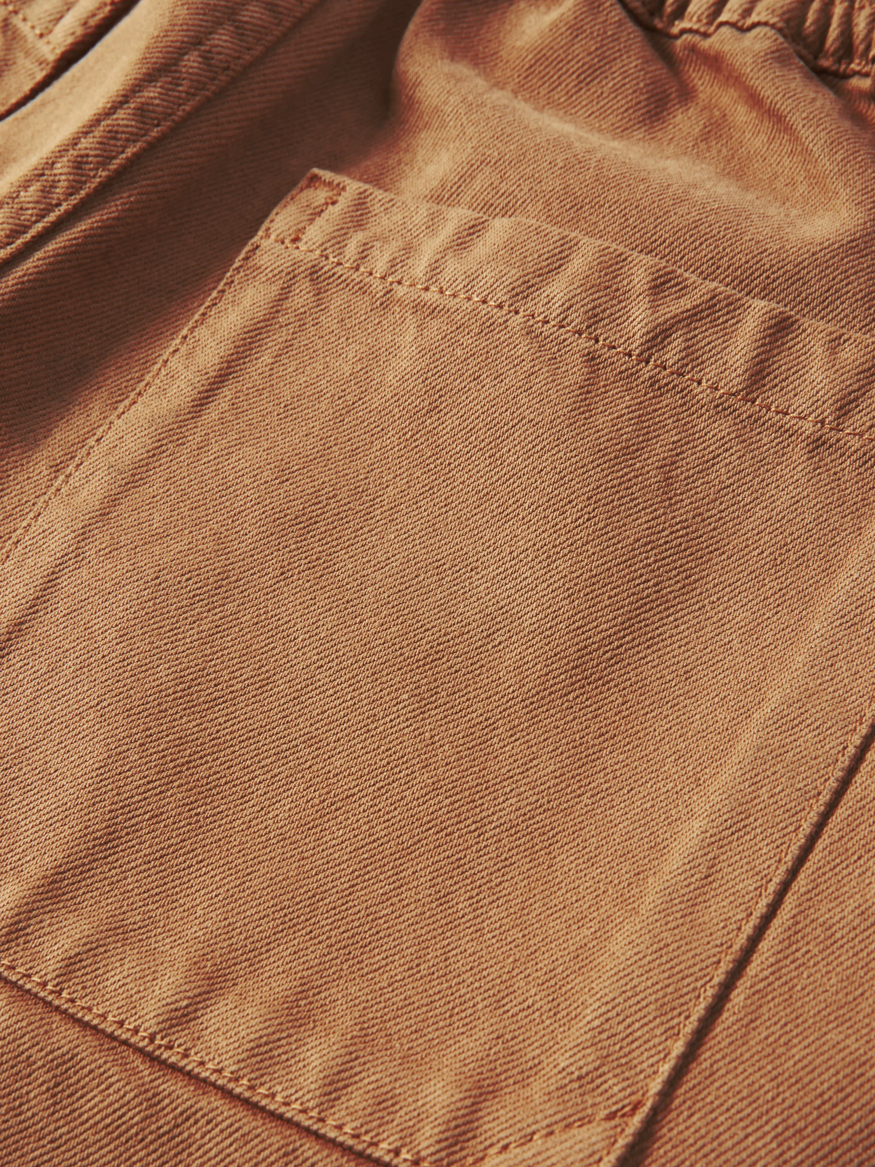 Denim Patch Pocket Shorts | Tan