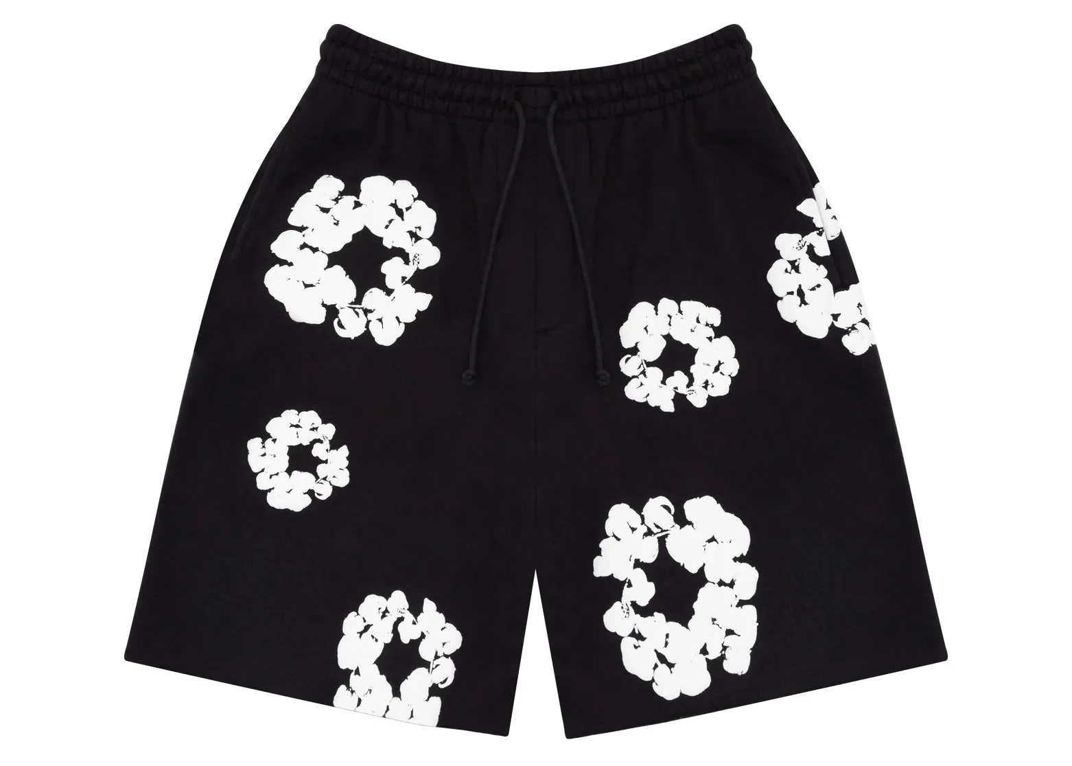 DENIM TEARS THE COTTON WREATH SHORTS BLACK