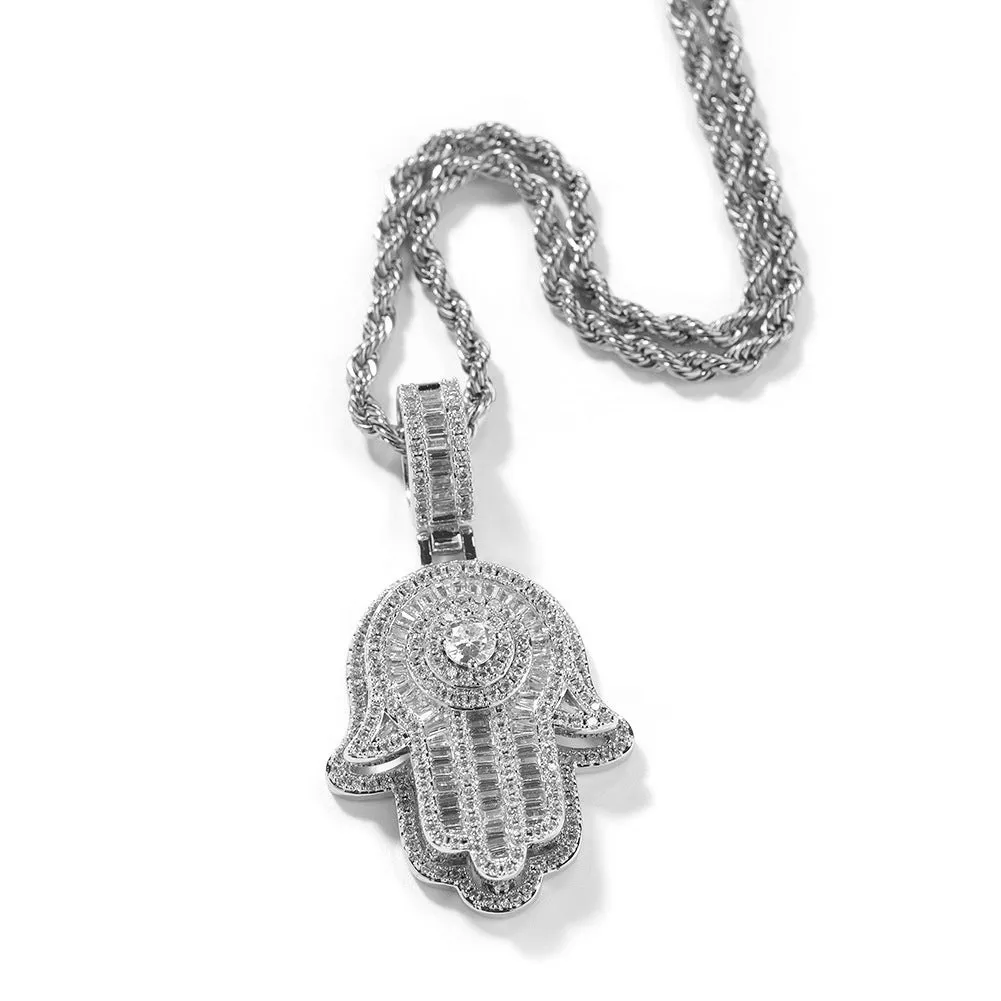 Double Layer Hamsa Hand Gold Plated Charms and Pendants