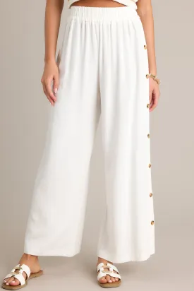 Effortless Glam Ivory Wide Leg Pants