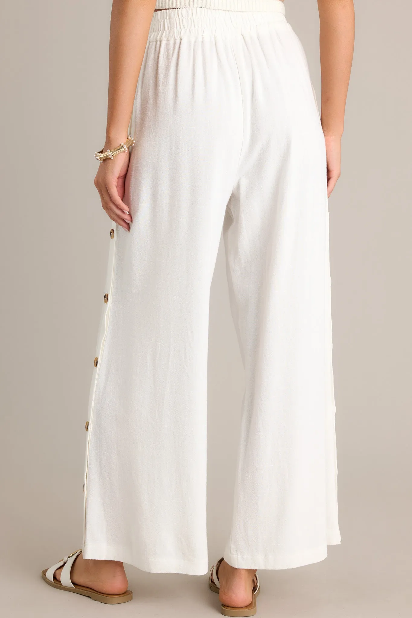 Effortless Glam Ivory Wide Leg Pants