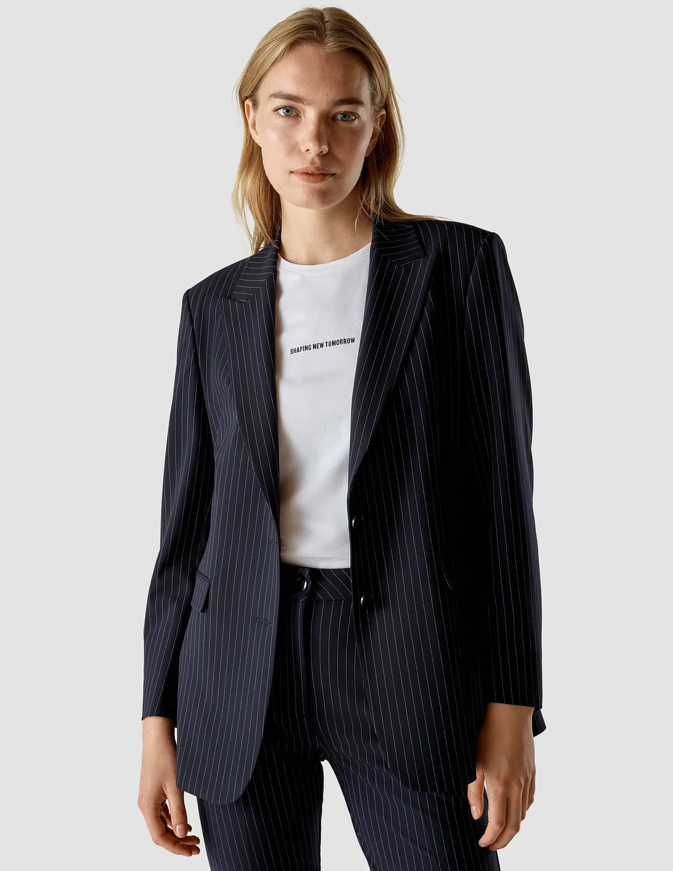 Essential Suit Tapered Navy Pinstripe