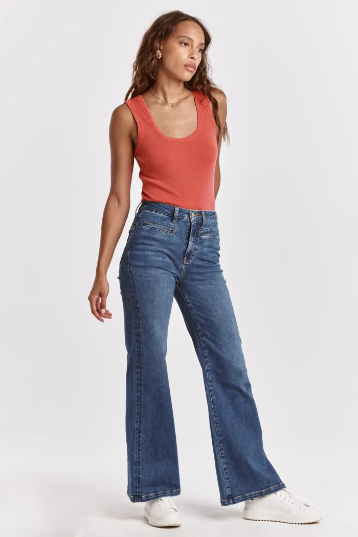 Fiona Tempo Super High Rise Wide Leg Jeans